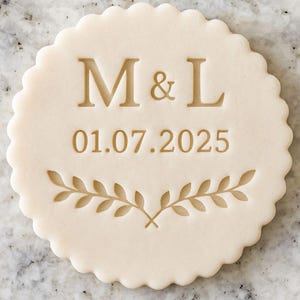 Custom Mr & Mrs Fondant Stamp: Wedding Cookie Embosser, Cake Icing Stencil