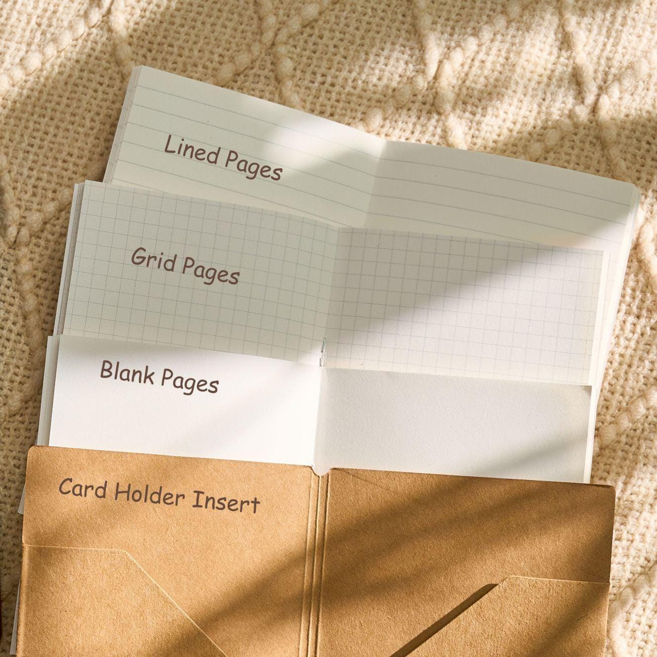 TN Notebook Refills, Refillable Journal Inserts, Lined Blank Grid Pages ...