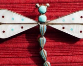 Zuni Sterling Silver Multi-Stone Inlay Dragonfly Pin Pendant