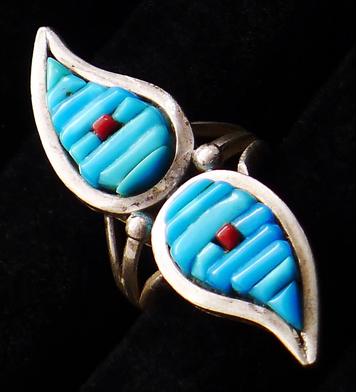 アクセサリー ZUNI Sterling Ring Navajo Native Sterling Silver Ring Sz 7.25