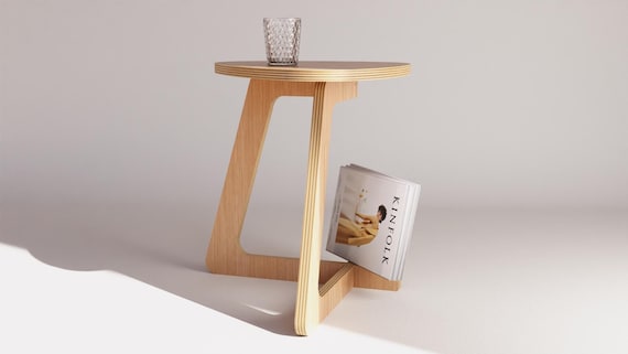Eagle Side Table CNC Cutting Files | Magazine Holder | Modern Minimalist Digital Furniture | dxf dwg pdf | Functional DIY Furniture