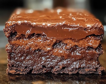 Receta de brownies de chocolate con tres trozos (descarga digital)