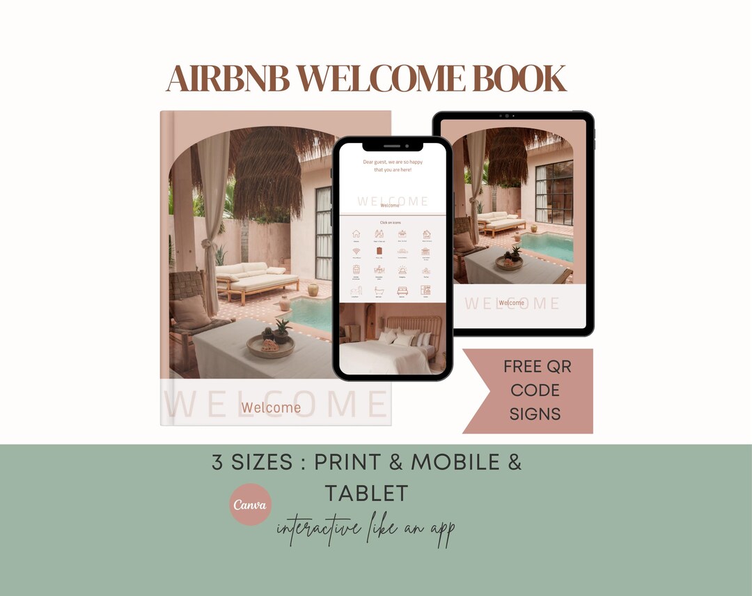 Interactive Airbnb Welcome Book and Qr Code Airbnb Signs | Scan to Pay ...