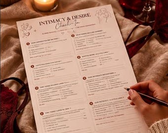 Intimitet och lustkontroll | Arbetsblad för parintimitet | Utskrivbar relationskoppling | Digital nedladdning för dejtkväll