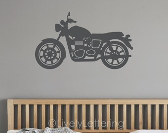 Motorcycle wall decal, Classic motorcycle decal, Teen vinyl decal, Boys bedroom decal, Boy nursery, Kids Playroom decal, Kids wall sticker