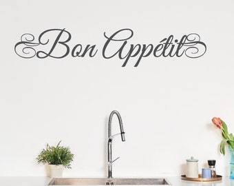 Bon Appetit decal | French kitchen decor | Bon Appetit wall decal | Paris kitchen decor | French wall decals | Kitchen wall decal | vinyl