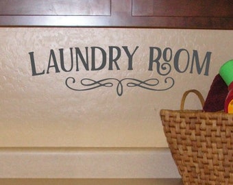 Laundry Room decal, Wash Dry Fold Repeat, Laundry Door decal, Vinyl decal laundry, Laundry door decals, Laundry stickers, Utility Room, art