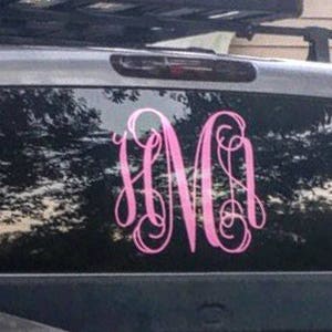14x16 MONOGRAM car decal, truck decal, personalized initials, vinyl lettering, monogram sticker, accessory image 1