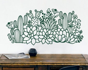 Cactus wall decal • Succulents decal • Desert decal • Headboard decal • Above bed decor • Kids room decor • Nursery decals • Cactus wall art