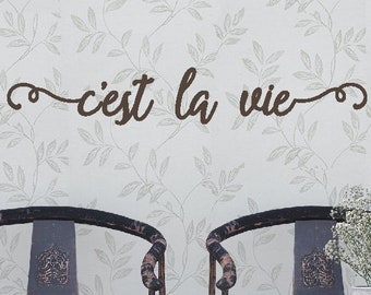 C'est La Vie wall decal | French quote | Word sticker | French Country wall art | Provence decor | Paris theme bedroom | France wall decor