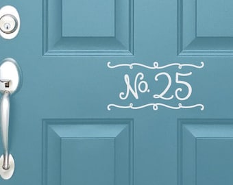 Front door address decal, House No. decal, Personalized home address decal, House number decal, Decorative door numbers, Custom door decal