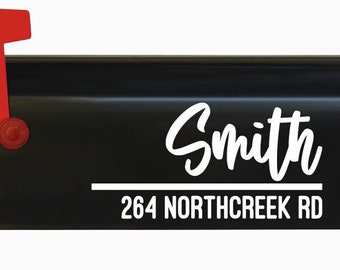 Personalized Mailbox Address Decal, Custom Name Vinyl Sticker