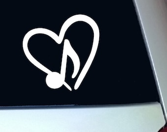 Music Notes decal, Music car decal, Music Notes sticker, Gift for musician, Car decal for music teacher, music lover, Truck decal Auto decal