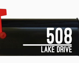 Personalized Mailbox Decal, Street Address, House Numbers, Vinyl Lettering