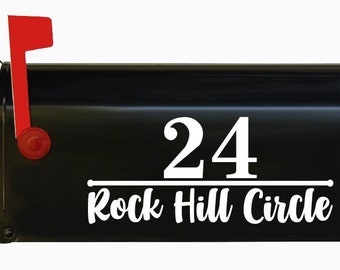 Custom Mailbox Numbers Decal, Modern Address, Personalized Vinyl Lettering