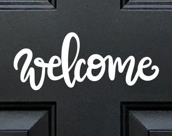 Welcome decal, Front door welcome, Entry sticker, Photo collage wall decal, Welcome door decal, Welcome vinyl sticker, Welcome porch decal