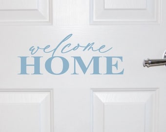 Welcome Home decal, front door decal, Welcome door decals, Entry decal, Welcome sticker, vinyl lettering, Welcome decal for front door