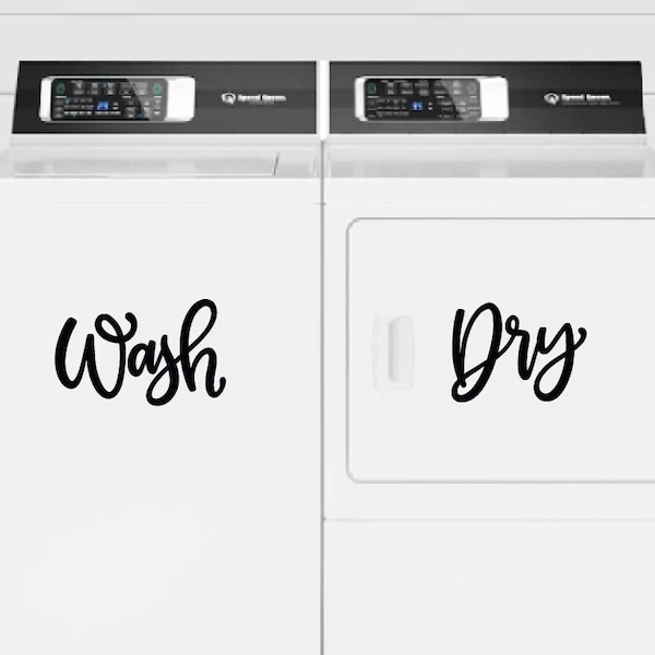 Wash and Dry decals | Washing Machine decal | Dryer decal | Washer and dryer decal | Laundry Room decor | Laundry Room sticker | vinyl decal