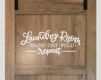 Laundry Room decal | wash dry fold repeat decal | wash and dry sticker | sticker for laundry room wall decal | modern decor | vinyl decal