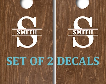Wedding Cornhole Decals • Personalized Last Name Monogram • Custom DIY Game Board Vinyl