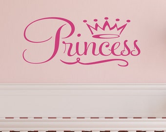 Princess Crown Wall Decal, Vinyl Sticker for Girls Room, Bedroom Decor