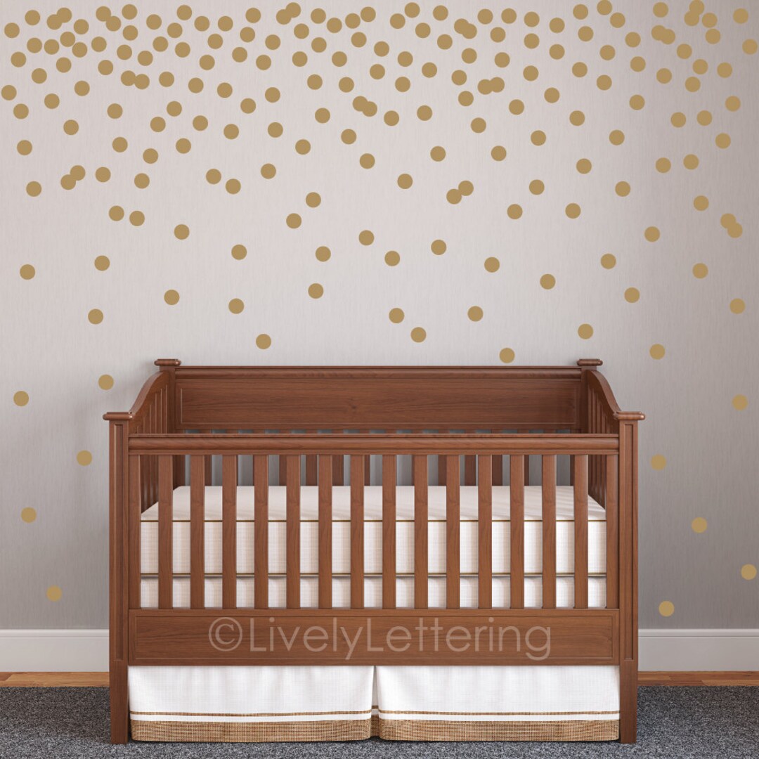 Mini Polka Dot Wall Decals, Geometric Nursery Decor, 2-inch Vinyl ...