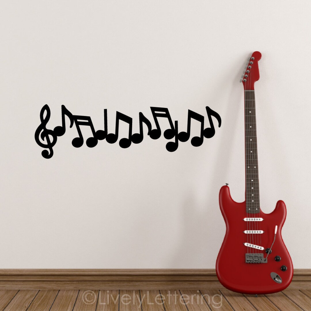 Musical Staff Wall Decal Music Decal Music Notes Sticker Etsy