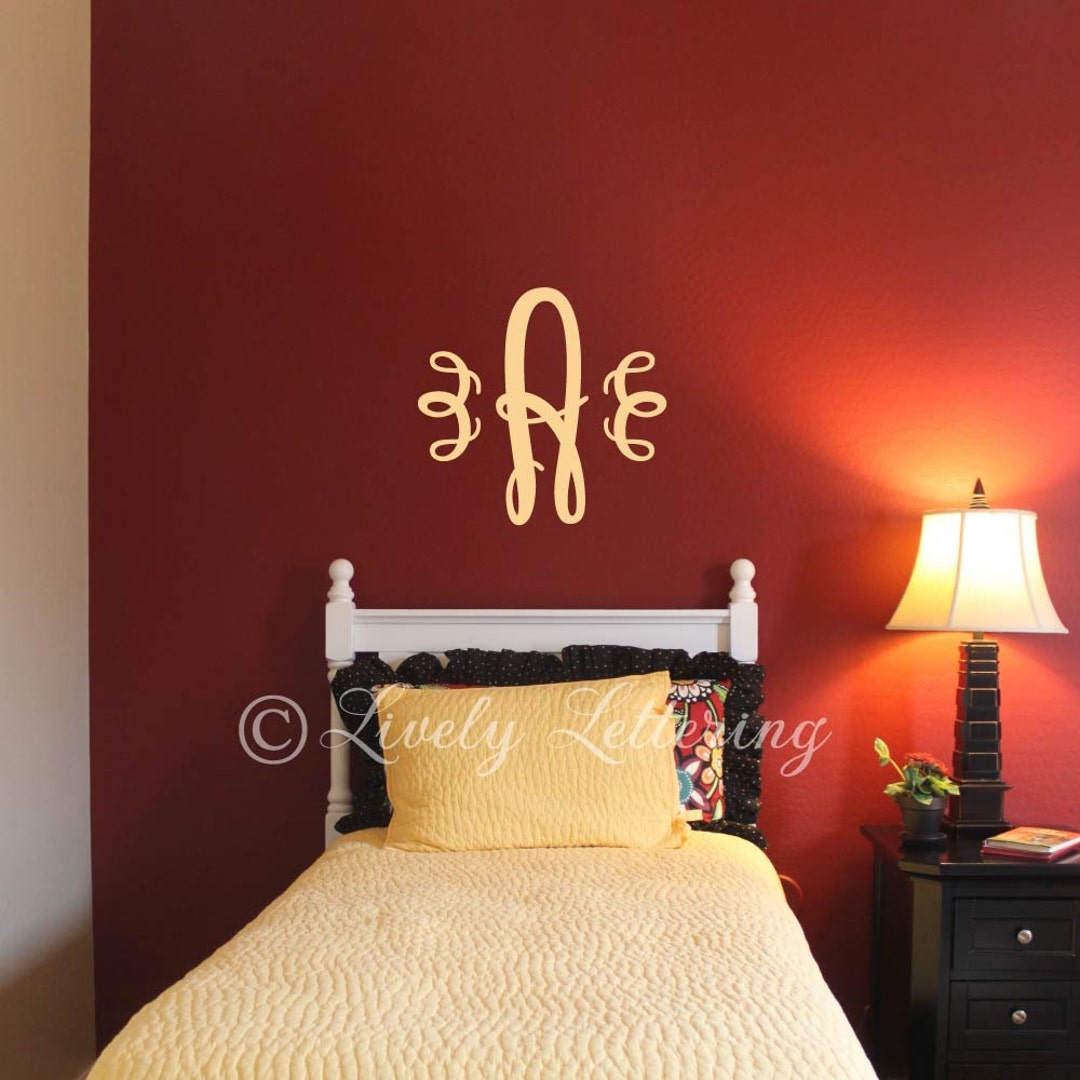 Single Letter Wall Decal Initial Wall Decal Decorative Letter Decals