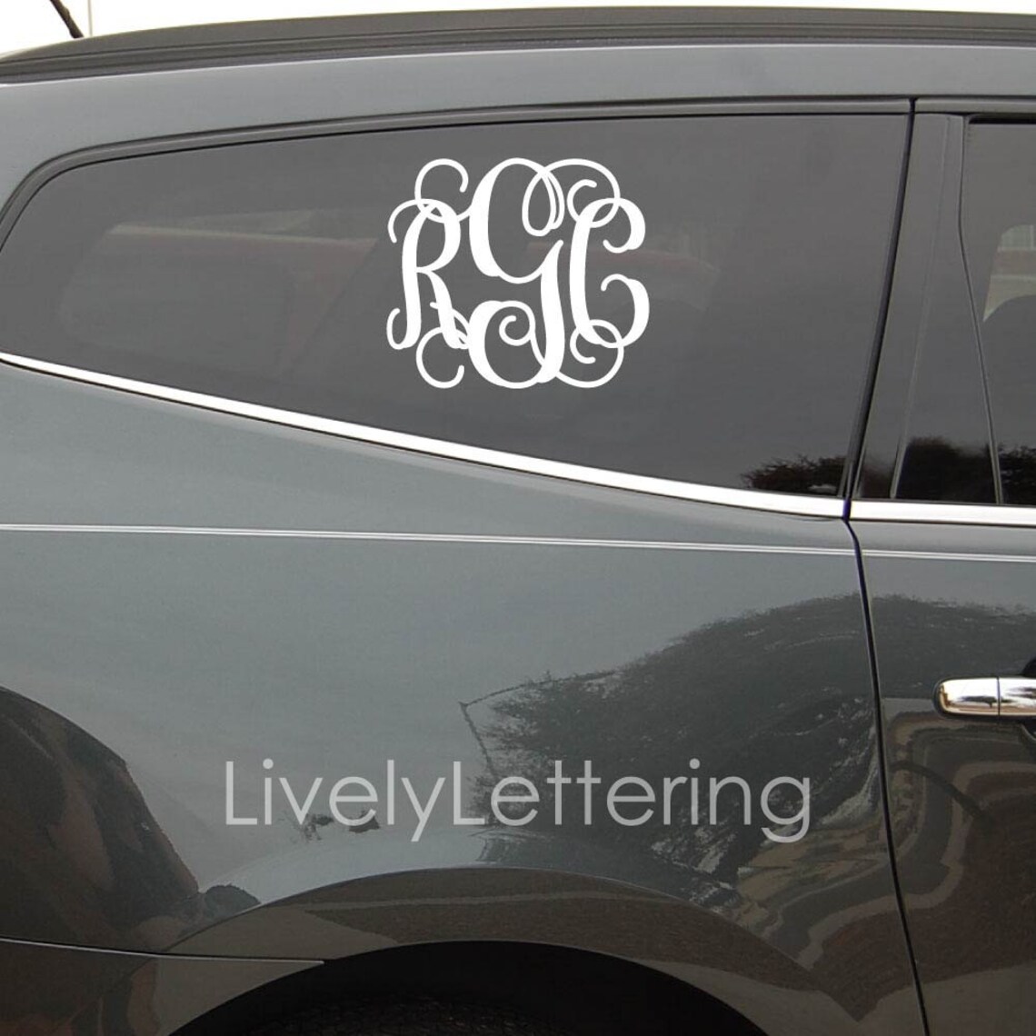 10x12 Car Monogram Decal Initials for Car 3 Letter Monogram Etsy