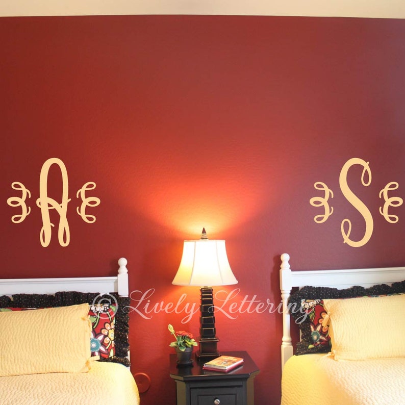 Single Letter Wall Decal Initial Wall Decal Decorative Etsy