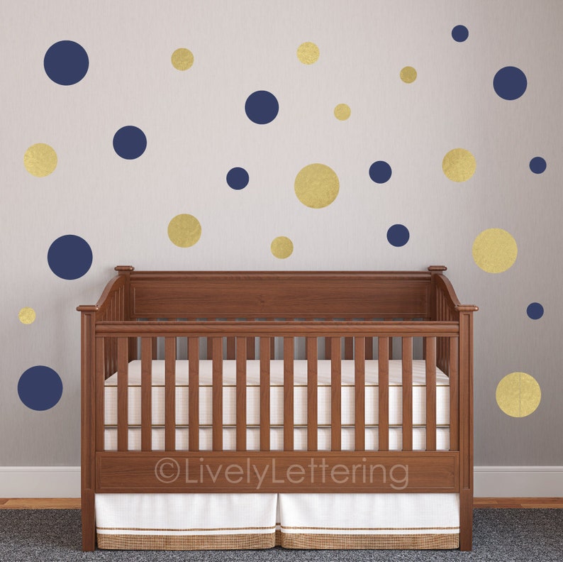 Polka Dots 8 6 4 3 Inch Set Circle Wall Decals Playroom Etsy