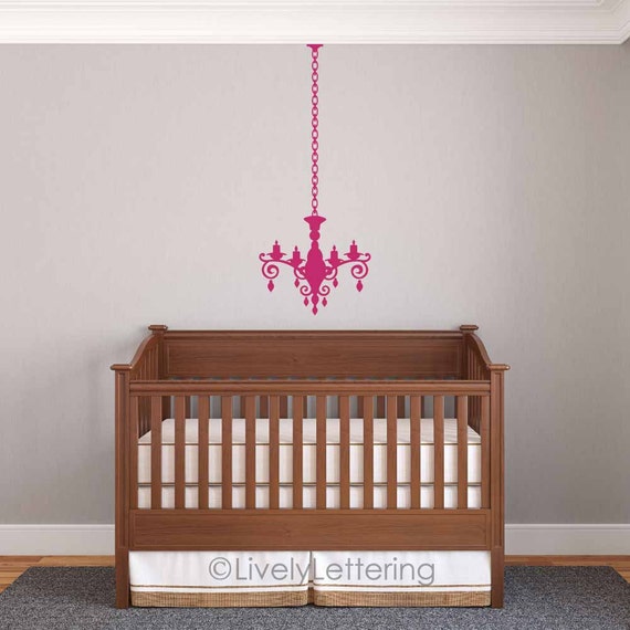 Chandelier Wall Decal Elegant Girl Nursery Teen Bedroom Decal Chandelier Wall Art Sticker Shabby Chic Wall Decor Vinyl Lettering Mv1903