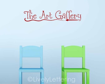 The Art Gallery wall decal, artwork display decal, art display, artist decal, kids wall decals, playroom wall decals, vinyl lettering