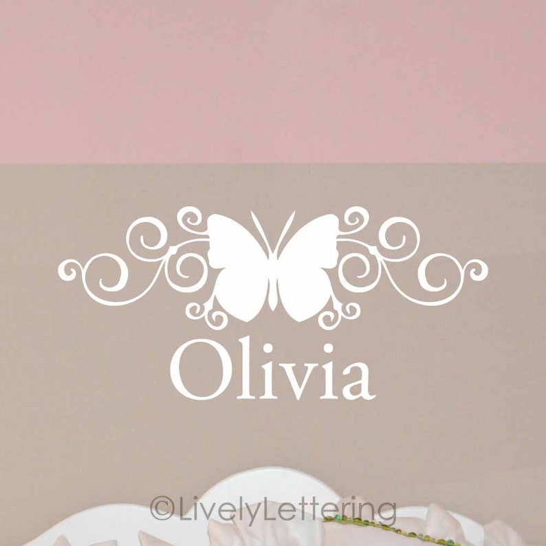 Butterfly Name Decal Butterfly Wall Decal Personalized Name Etsy