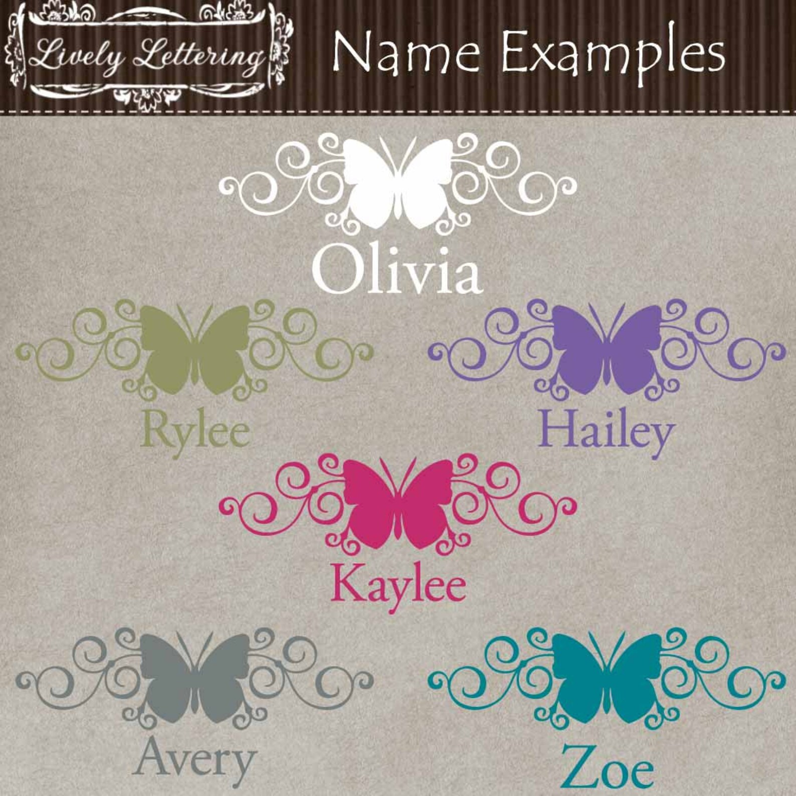 Butterfly Name Decal Butterfly Wall Decal Personalized Name Etsy