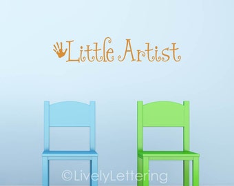 Little Artist wall decal, artwork display decal, art display, artist decal, kids wall decals, playroom wall decals, vinyl lettering