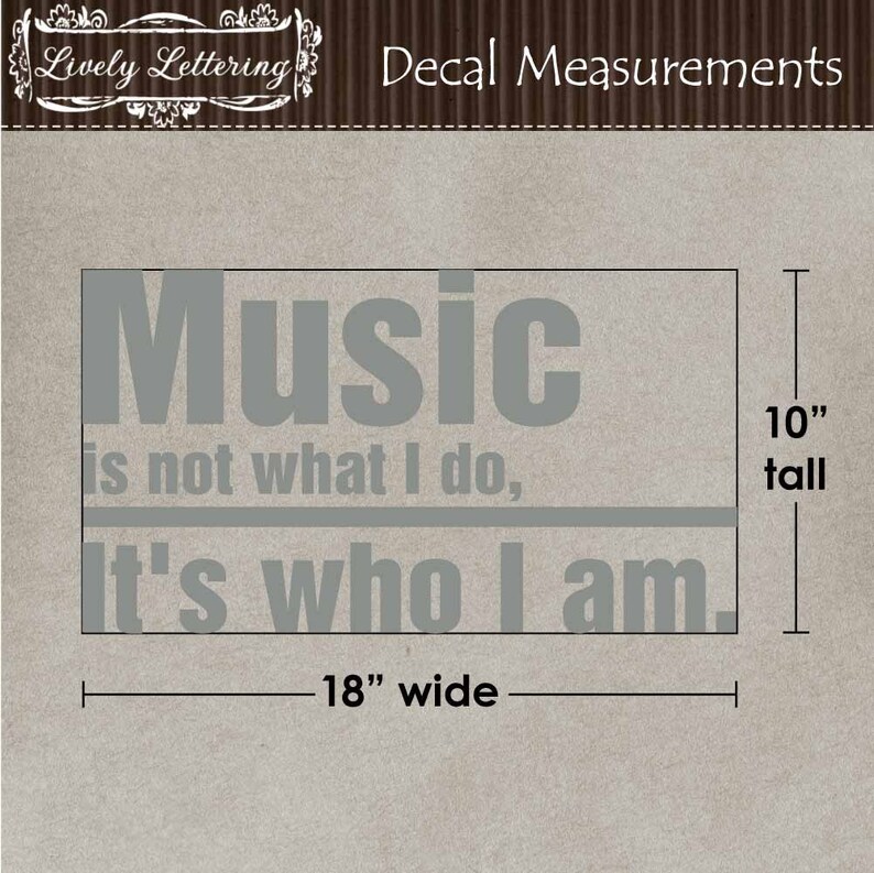 Music Is Not What I Do It's Who I Am wall decal, music room decor, teen music quote, music wall art, teenage wall decor, vinyl lettering image 2