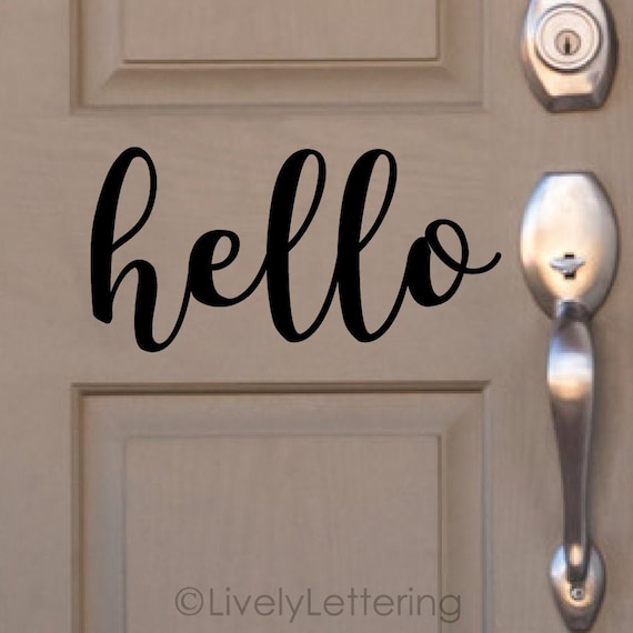 Hello Door Decal Front Door Greeting Hello Vinyl Decal Etsy