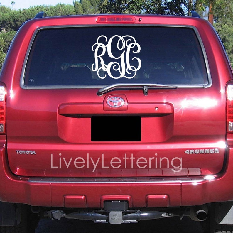 14x16 MONOGRAM car decal, truck decal, personalized initials, vinyl lettering, monogram sticker, accessory image 5