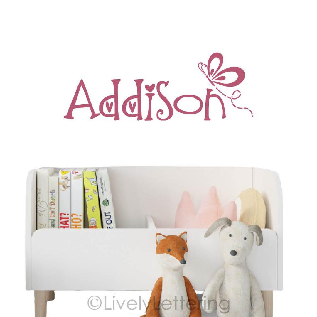 Personalized Butterfly Name Decal, Girl’s Nursery Wall Art, Vinyl ...