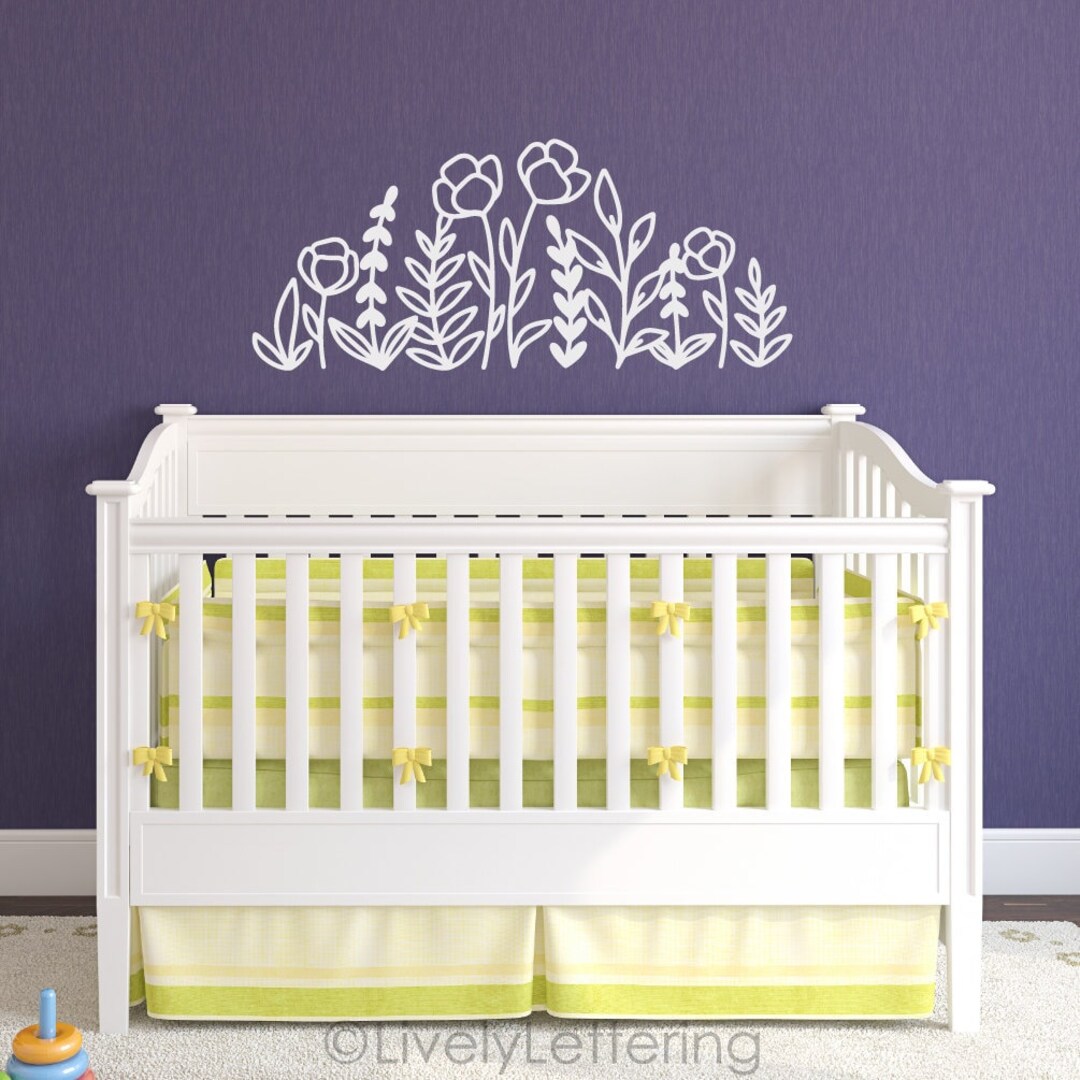 Wildflowers Wall Decal, Modern Floral Nursery or Kids Room Decor - Etsy