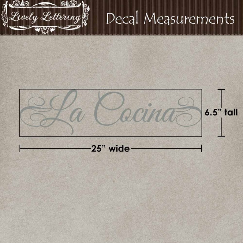 Spanish kitchen quotes Spanish wall decals La Cocina wall decal calcomanias para pared vinyl lettering frases en espanol