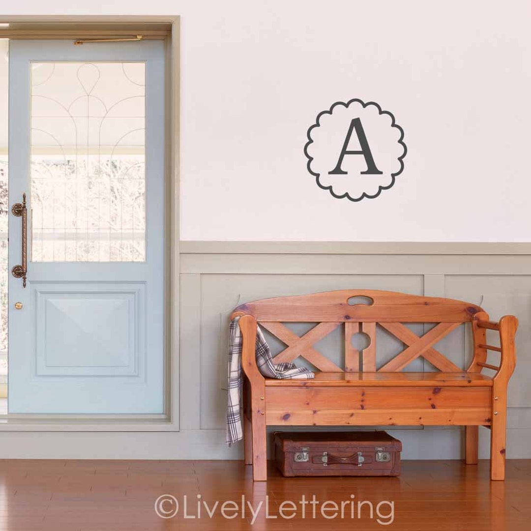 Single Letter Monogram Decal Letter Wall Decal Custom Initial Etsy