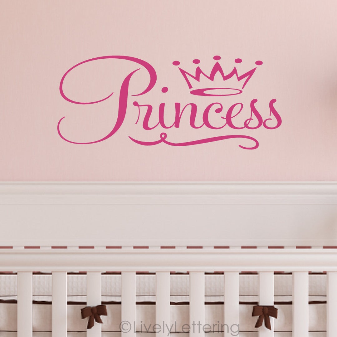 Princess Crown Wall Decal, Vinyl Sticker for Girls Room, Bedroom Decor ...