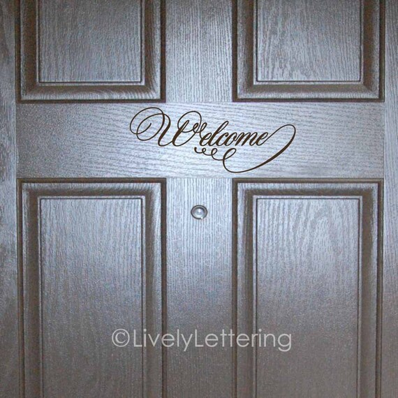 Welcome Front Door Decal Vinyl Decals Porch Entry Sticker Lettering For