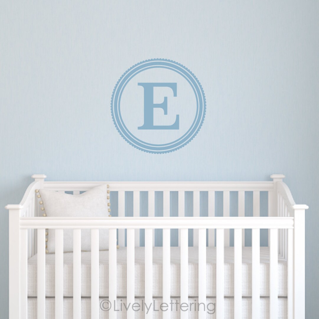 Single Letter Wall Decal 22 Inch Initial Decal Scallop Etsy