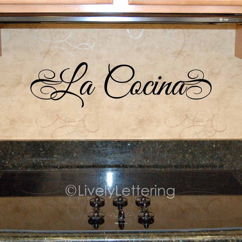 Spanish kitchen quotes Spanish wall decals La Cocina wall decal calcomanias para pared vinyl lettering frases en espanol