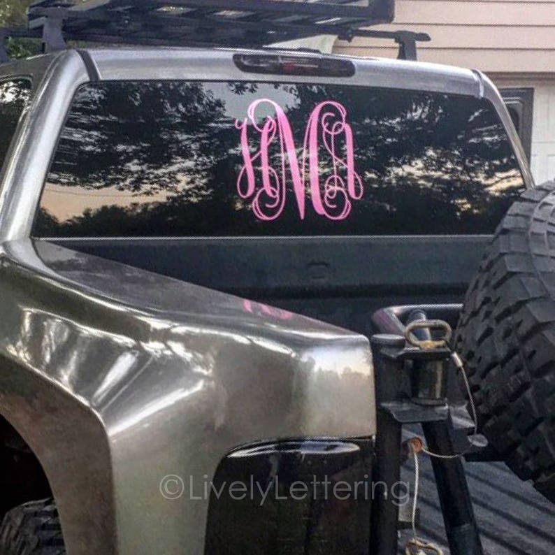 14x16 MONOGRAM car decal, truck decal, personalized initials, vinyl lettering, monogram sticker, accessory image 1