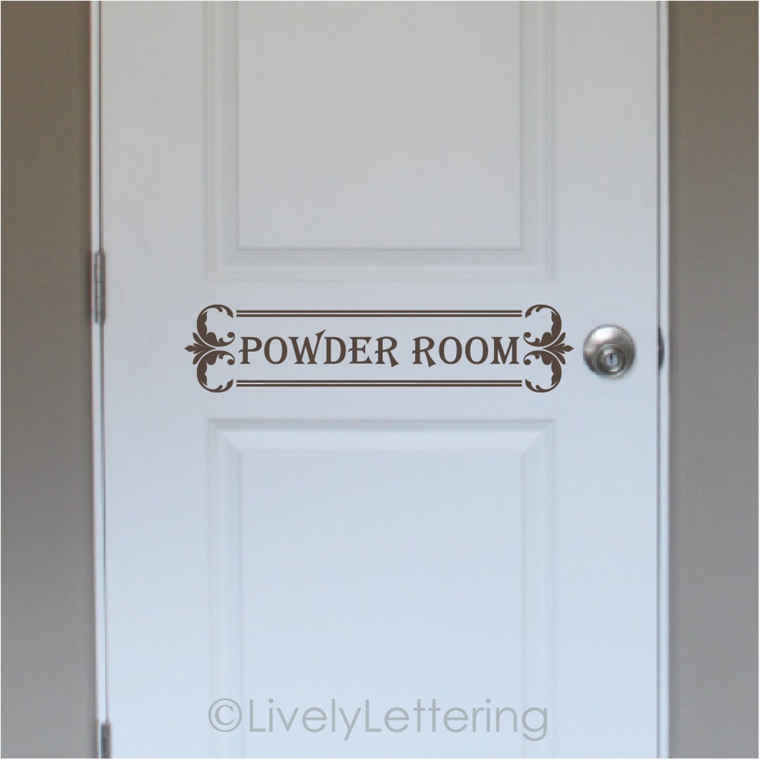 Powder Room Decal Bathroom Wall Decals Door Decal Washroom Etsy