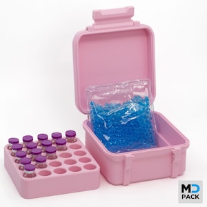 3mlペプチドバイアルケース（保冷剤付き）｜ペプチド冷蔵保存容器（25本入り）